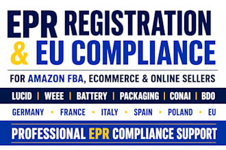 handle epr registration and compliance for france, italy, germany, poland, spain