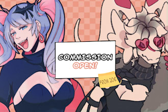 draw your character in anime semi realistic style
