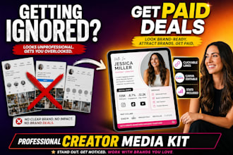 design a professional influencer media kit or rate card