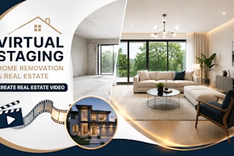design virtual staging home renovation listing, real estate, german video edit