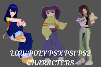 create rig and animate low poly characters retro game models ps1 ps2 n64 psx