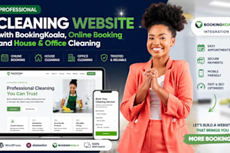 cleaning website with bookingkoala, online booking and house and office cleaning