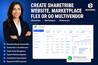 create sharetribe website, marketplace, flex or go multivendor