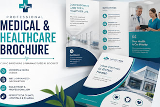 design medical healthcare brochure, clinic brochure and pharmaceutical booklets