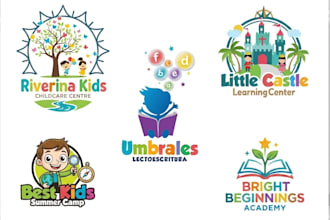 design childcare, education kids, and children logo