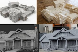 design print and paint  architectural 3d model house 3d model stl file and ship