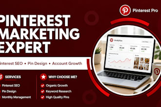 be your pinterest marketing manager for SEO, pin design and organic growth