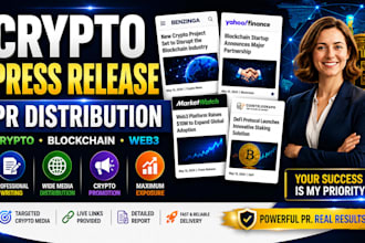 do crypto press release blockchain nft PR crypto promotion and distribution