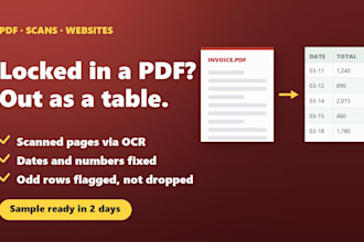 extract data from PDF files  a clean excel table