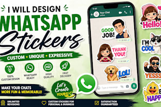 create professional whatsapp sticker, sticker design, sticker