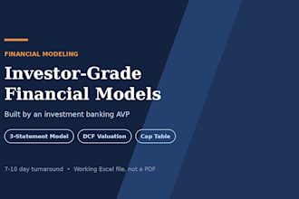 build a 3 statement financial model and dcf valuation for your startup