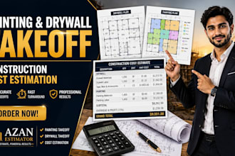 do painting and drywall takeoff and construction cost estimation