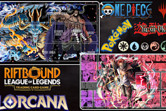 design custom tcg playmat artwork, gaming mat and card game playmat