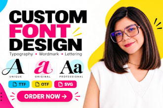 create custom font design ttf otf typeface typography for your brand