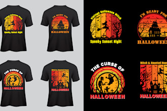 l design unique and professional halloween t shirt designs