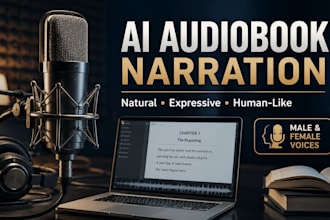 create natural ai or custom voice over for audiobook narration