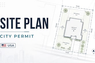 draw site plan plot plan for city building permit