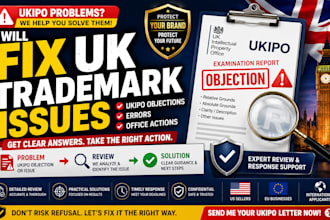 fix UK trademark issues, ukipo objections, errors, office actions