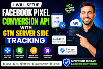 setup facebook pixel, conversion API, GTM server side tracking