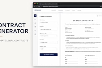build legal contract generator template automation website and document workflow