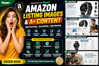 create amazon listing images, infographics and aplus  content