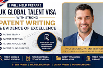 help prepare UK global talent visa with a strong patent writing
