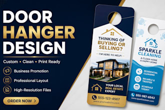 create modern door hanger designs for business marketing