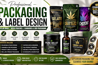 create mylar bag, weed pouch, cannabis packaging and cbd product label design