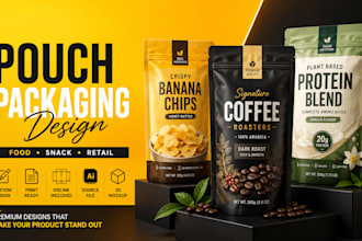 design pouch packaging, food packaging and product packaging