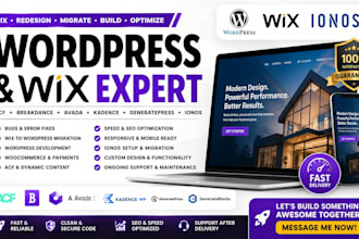 fix migrate wix ionos build acf wordpress breakdance avada kadence generatepress
