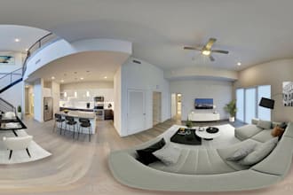 design 360 panorama, virtual staging and real estate rendering