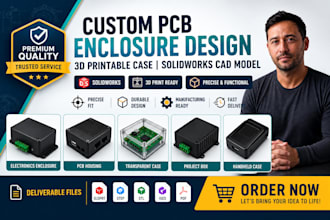 custom pcb enclosure design 3p printable case solidworks cad model