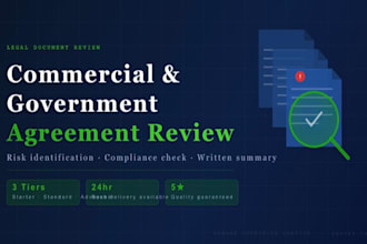 review commercial and government agreements and identify risks
