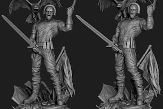 create a custom 3d action figure, toy design, articulated model stl for printing