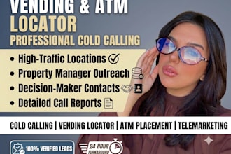 do cold callling for vending machine locator and atm placement