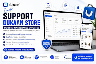 support dukaan store monthly maintenance update patch bug resolution retainer