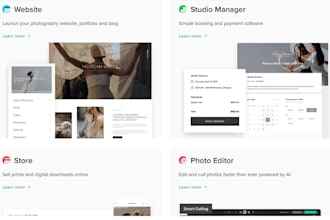 design pixieset website, photography website, client gallery, online booking