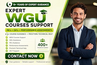 help you with wgu courses and full degree program through proctoru