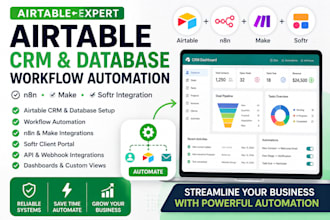 build airtable crm database, n8n workflow automation, make softr api integration