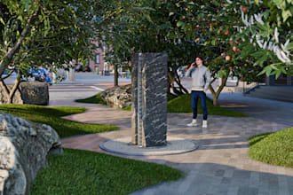 create photorealistic 3d architectural and fountain water renders