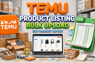 import products to temu, do bulk listing and CSV upload