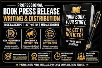 book press release writing, book launch press release distribution, author pr
