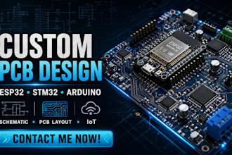 design custom pcb, esp32, stm32, arduino circuit, pcb layout, kicad design