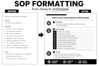 format sops and operations manuals in microsoft word