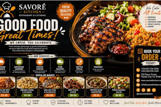 design professional catering, restaurant and food flyers