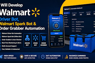 develop doordash bot, instacart bot, spark driver bot, amazon flex bot