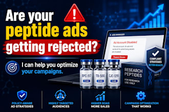 fix peptide ads issues facebook ads, fb ads campaign, meta ads peptide marketing