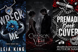 design dark romance book cover design, fantasy book cover, ebook kdp book cover