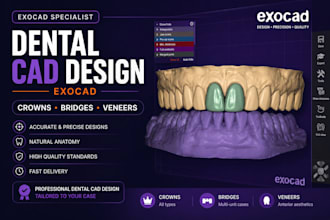 design dental crowns and bridges and veneers using exocad
