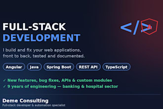 develop or fix your angular and java spring boot application